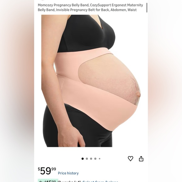 Momcozy 2XL pregnancy belly band in Light Beige - Picture 4 of 4